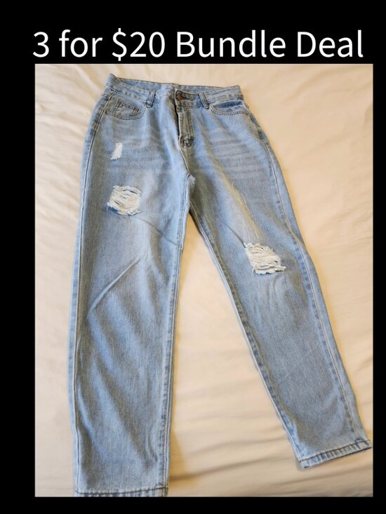 SHEIN Denim - Shein Distressed Boyfriend Jeans Size Large 10/12